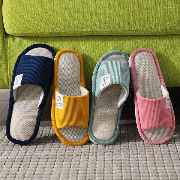 Zapatillas Mujer Hombres Casa Sandalias Diapositivas Mujeres Interior Piso Zapatos Planos Cómodo Antideslizante Inicio Pana Zapatilla