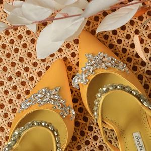 Slippers Dames High Heelstemperament Baotou Silk tarwe oorstaartjes Muller semi-oplegger pomp gericht op stiletto-sandalen