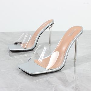 Slippers dames sandalen 2023 Zomer PVC open-teen super hak buiten mode stiletto sexy dames schoenen 11 cm