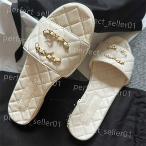 Slippers Dames designer slipper platte sandaal zomer merk schoenen klassieke strandsandalen C casual sandel vrouw outdoor hoge kwaliteit slippers echt lederen sandels