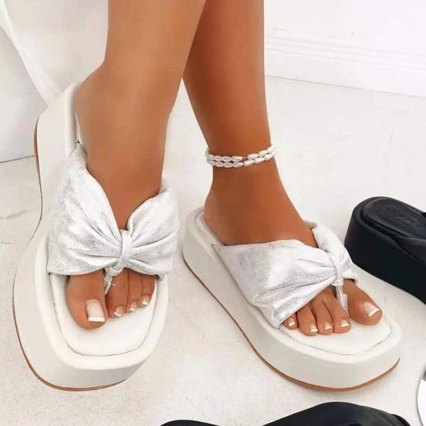 Pantoufles femmes mode cuir PU Super talons hauts plage tongs doux EVA chaussures d'été femme plate-forme diapositives dames sandales