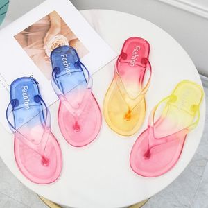 Pantoufles femmes tongs tongs plage pvc transparent en cristal transparent sandales décontractées baignade d'été intérieur