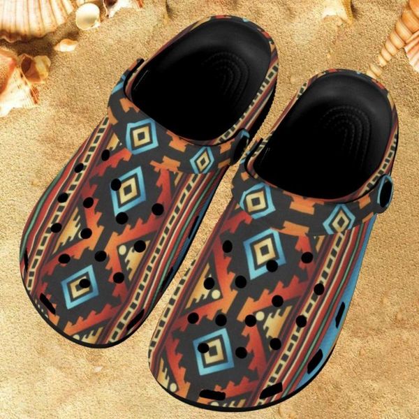 Slippers Femmes Folk Sandales à imprimé tribal indigènes Brotte talon