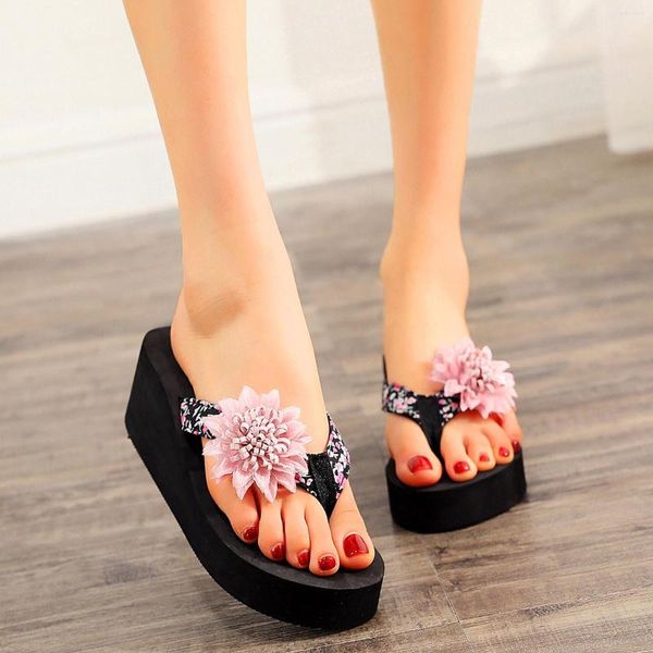 Zapatillas para mujeres sandalias de tacón alto zapatillas de gran tamaño al aire libre zapatos de playa de verano