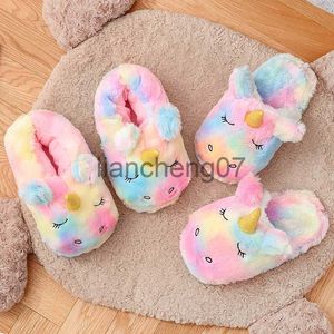 Pantoufles Femmes Intérieur Chaud Coloré Dessin Animé Licorne Pantoufles Fille Maison Belle Peluche Doux Chaussures Dames Drôle Fourrure Confortable Diapositives Chaud x0916