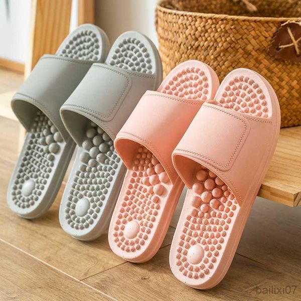 Pantoufles femmes hommes Massage maison pantoufles Couple chaussures été sandales maison doux antidérapant résistant à l'usure diapositives intérieur salle de bain Flip