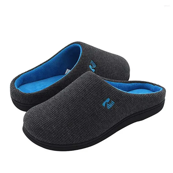 Zapatillas Mujeres Hombres Invierno Grueso Suela Casa Cálido Fama Arco Lento Rebote Gel Memoria Esponja Sedex Durable TPR Paño