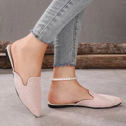 Slippers Femmes Sandales Toe Sandales Lazy Flats Bottoms polyvalent Splipper Spring and Automne Couleurs solides Foot Wames Dames Walking Mesh Shoes
