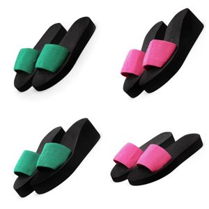 Pantoufles tongs unilatérales pour femmes style chevrons, sandales d'été à semelle épaisse arc-en-ciel, talons hauts, vêtements d'extérieur Internet vêtements de plage décontractés GAI tongs outwear 36-41