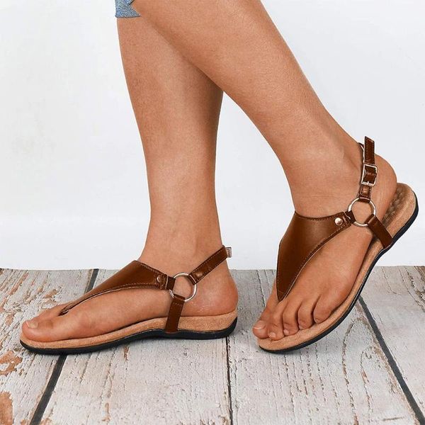 Pantoufles Ortic Arch Support pour femmes, sandales d'été confortables, tongs à sangle en T