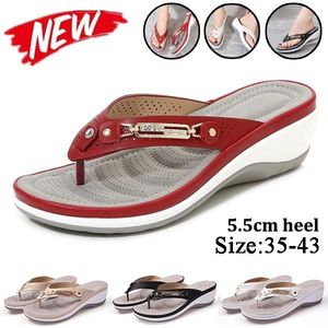 Zapatillas Mujer plataforma cuero tangas arco soporta sandalia verano playa chanclas zapatillas zapatos diapositivas Mujer Chanclas Mujer