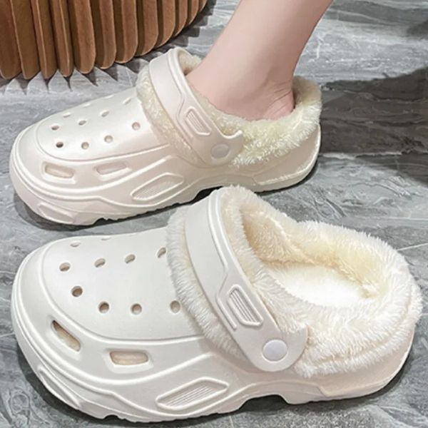 Pantoufles Pantoufles en coton en peluche pour femmes, confort d'hiver, chaussures antidérapantes d'intérieur, chaussures plates, pantoufles de sol pour chambre à coucher familiale, célébrité d'internet 231027