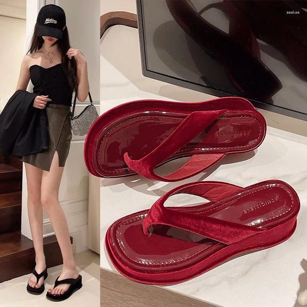 Slippers Women's Shoes 2024 tongs Concise Concise Wild Wild Casual Women Solid Female Plateforme