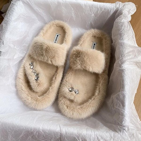 Slippers Oreiller en peluche d'hiver pour femmes