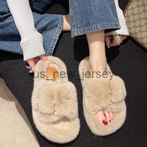 Slippers Winter Winter Warm Bont Slippers Fluffy Slide Plush Flat Non-Slip House Indoor Floor Shoes Platform Ladies Dagelijkse Casual Slippers J230810