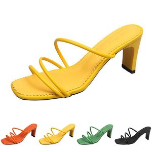 Pantoufles femmes sandales talons hauts chaussures de mode GAI triple blanc noir rouge jaune vert marron color70