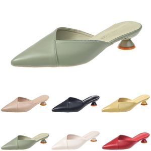 Slippers Dames Sandalen Hoge Hakken Mode Schoenen GAI Triple Wit Zwart Rood Geel Groen Color38