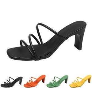 pantoufles femmes sandales talons hauts chaussures de mode GAI triple blanc noir rouge jaune vert marron color81