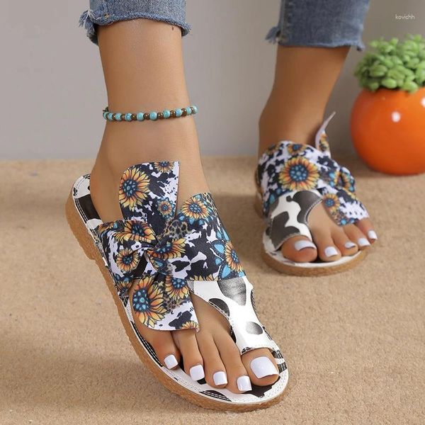 Zapatillas zapatillas para mujeres plataforma de plataforma plana sola damas casuales girasol sándalo de pie de pie grande