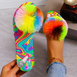 Slippers vrouwen gestreepte zomer platschoenen mode slip op glijbanen buiten vrouwelijke casual sandalen zapatos para mujeres