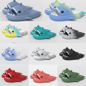 Slippels vrouwen zomerhaai voor mannen huis anti-skid solide kleur eva paar outdoor indoor blauw huishouden grappige slipper sandalen platform dia 15 18 platm