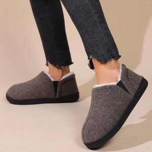 Slippers Dames Warm Katoen Herfst Winter Slaapkamer Fuzzy Vrouwelijke Zachte Pluizige Casual Comfortabele Cover Hak Schoenen