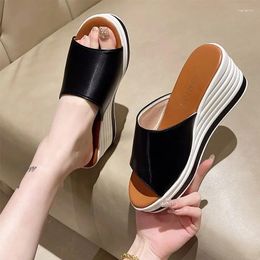 Zapatillas Mujer Cuñas Plataforma Tacones Altos Chanclas Zapatos Sandalias De Verano 2024 Diapositivas De Punta Abierta Slingback Zapatos De Bombas Para Mujer