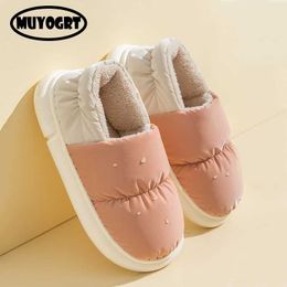 Slippers dames winter slippers slipon warme down schoenen houden warm dikke zool herenhuis schoenen paar grappige glijbanen zacht gezellig plus z0215