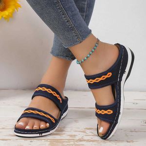 Zapatillas para mujer Casual al aire libre antideslizante Beac 2023 Moda de verano Estiramiento ortopédico Sandalias ortopédicas Zapatos de plataforma transpirables H240322