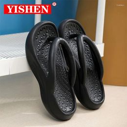 Pantoufles Yishen tongs pour femmes unisexe tongs semelle épaisse sandales d'été chaussures de plage hommes diapositives Chanclas Para Mujer