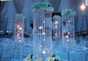 74 centres de table en acrylique cristal mental argenté, support de fleurs artificielles 123c pour décoration de table de mariage