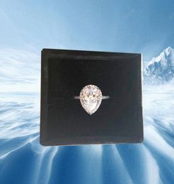 Sliver Band 18K Rose Gold Tear Drop CZ Diamond Ring avec boîte d'origine Fit 925 Anneaux de mariage en argent Set Engagement Bijoux pour femmes6541525