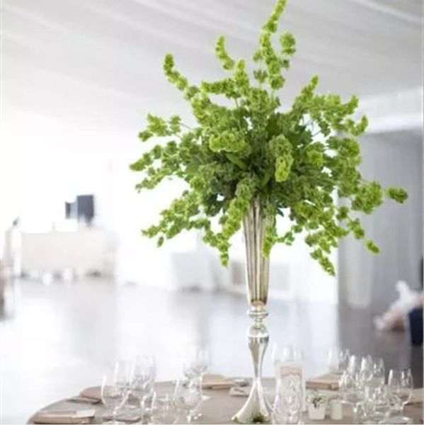 Vase à fleurs mental argenté, centre de table de mariage