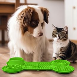 Slomo, tapis à lécher pour mangeoires lentes pour chiens, réducteur d'anxiété et d'ennui ; Parfait pour la nourriture, les friandises, le yaourt ou le beurre de cacahuète. Alternative amusante à un bol pour chien à alimentation lente