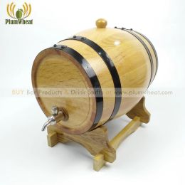 Slotenmakerbenodigdheden 1,5 L 3 L Fût en Bois Vintage Chêne Home Brew Bière Fût Distributeur de Robinet pour Rhum Pot Whisky Vin