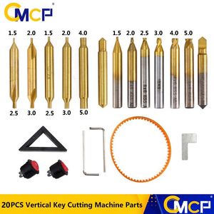 SlotenmakerBenodigdheden 20 stcs titanium gecoate eindfrezen Cutter voor verticale sleutel snijmachine sleutel kopie machine onderdelen