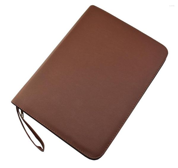 Estuche para pluma estilográfica de calidad con ranuras, bolsa para bolígrafo, lápiz disponible para 48 bolígrafos, soporte/bolsa de cuero café