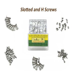 Tornillos ranurados y tornillos H - Surtido de acero inoxidable para relojes y reparaciones de relojes Kit de herramientas de reparación de 12 tamaños285j