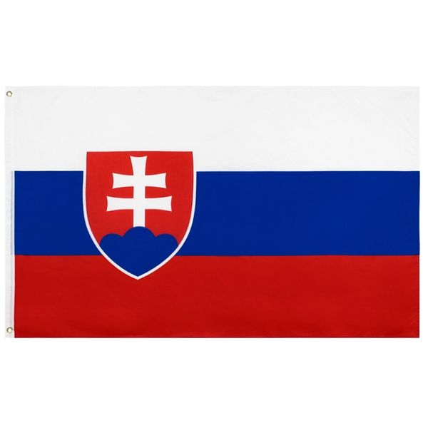 Drapeau de la Slovaquie 90x150cm Drapeaux personnalisés de 3x5 pieds de la Slovaquie Nation Drapeau du pays 1.5mx0.9m Fabricant avec des prix bon marché
