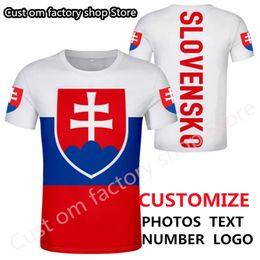 SLOVAQUIE t-shirt nom personnalisé numéro svk t-shirt drapeau de la nation sk slovensko pays république slovaque collège imprimer p o bricolage vêtements 220616