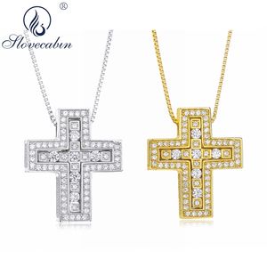 Slovecabin 100% 925 argent Sterling hawaïen japon croix pendentif collier pour femmes Double bijoux 220214