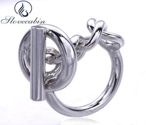 Slovecabin 2017 France Popular Sieraden 925 Sterling Silver Rope Chain Ring voor vrouwen Roteerbare slot trouwring Fijne sieraden S1819746321