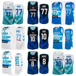 Slovénia Basketball 10 Mike Tobey Jersey 2021 Summer Tokyo 31 Vlatko Cancar 6 Aleksej Nikolic 15 Gregor Hrovat 27 Ziga Dimec National Team Man Kids Women Women