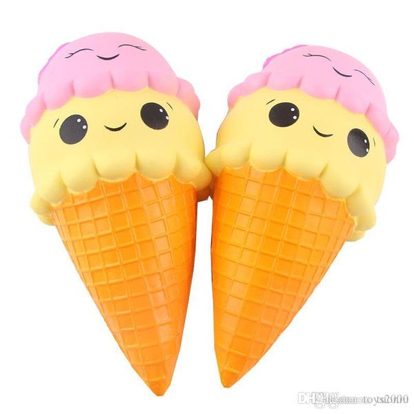 Slow Rising Squishy Double Ice Cream Cartoon Soulage le Stress Squeeze Toy Double tête Sourire Pain Squishy Kid Toys a22