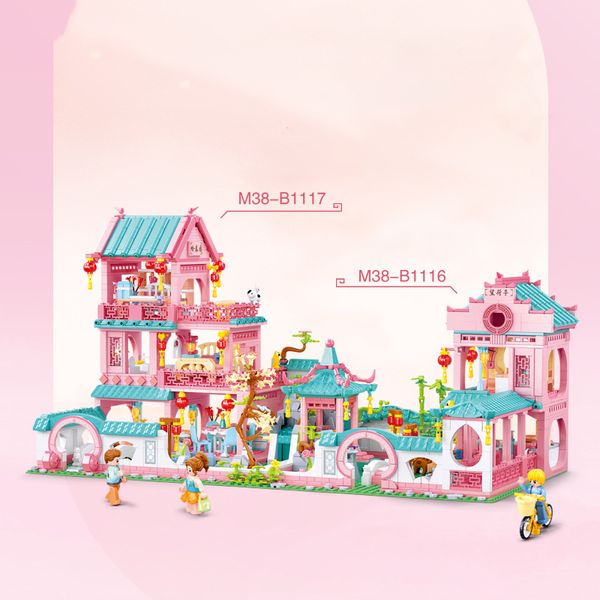 Sluban Creative House Villa Architecture Cottage Model Building Bloodings, City DIY Friends For Girls sets Bricks Toys