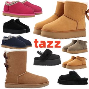 Sly Tasman Boots UG UG Chesut Diseñador Fur Sheepskin Tazz Booties for Women Australia Ultra Mini Plataforma Ity Slide Snow Boot Invierno