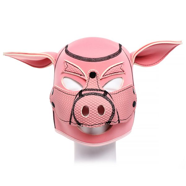 SM esclave capuche éponge remplissage rose tête Bdsm Bondage cochon Cosplay érotique masque Costumes SexIntimacy marchandises pour les Couples