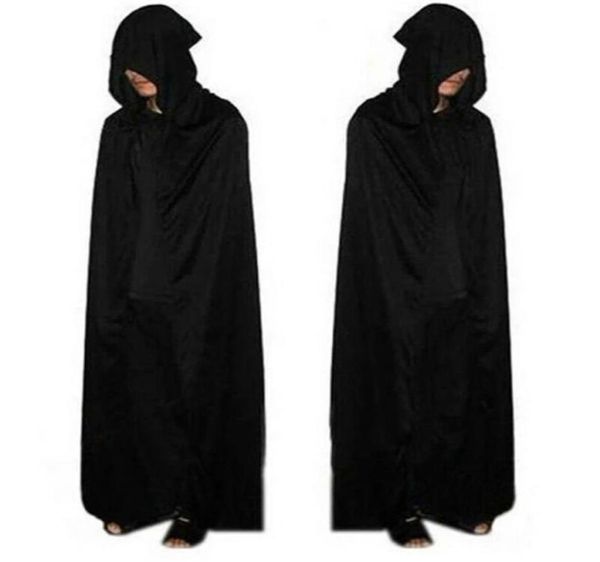 SM unisexe enfants capuche Cape Halloween Costume chevalier Cape noir homme femmes pleine longueur à capuche Cape manteaux Vampire9655118