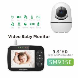 Monitor de bebê SM935E com tela LCD colorida de 3,5 polegadas, vídeo, intercomunicador bidirecional, suporte para monitor de bebê, câmera remota com zoom panorâmico