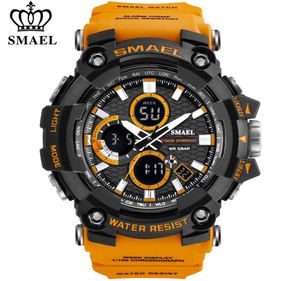 Smael 1802 Sport Luxury Watch Men Double affichage Digital Analog Electronic Quartz Watches 30m étanche-bracelet Affiche Meilleurs horloges cadeaux2262617